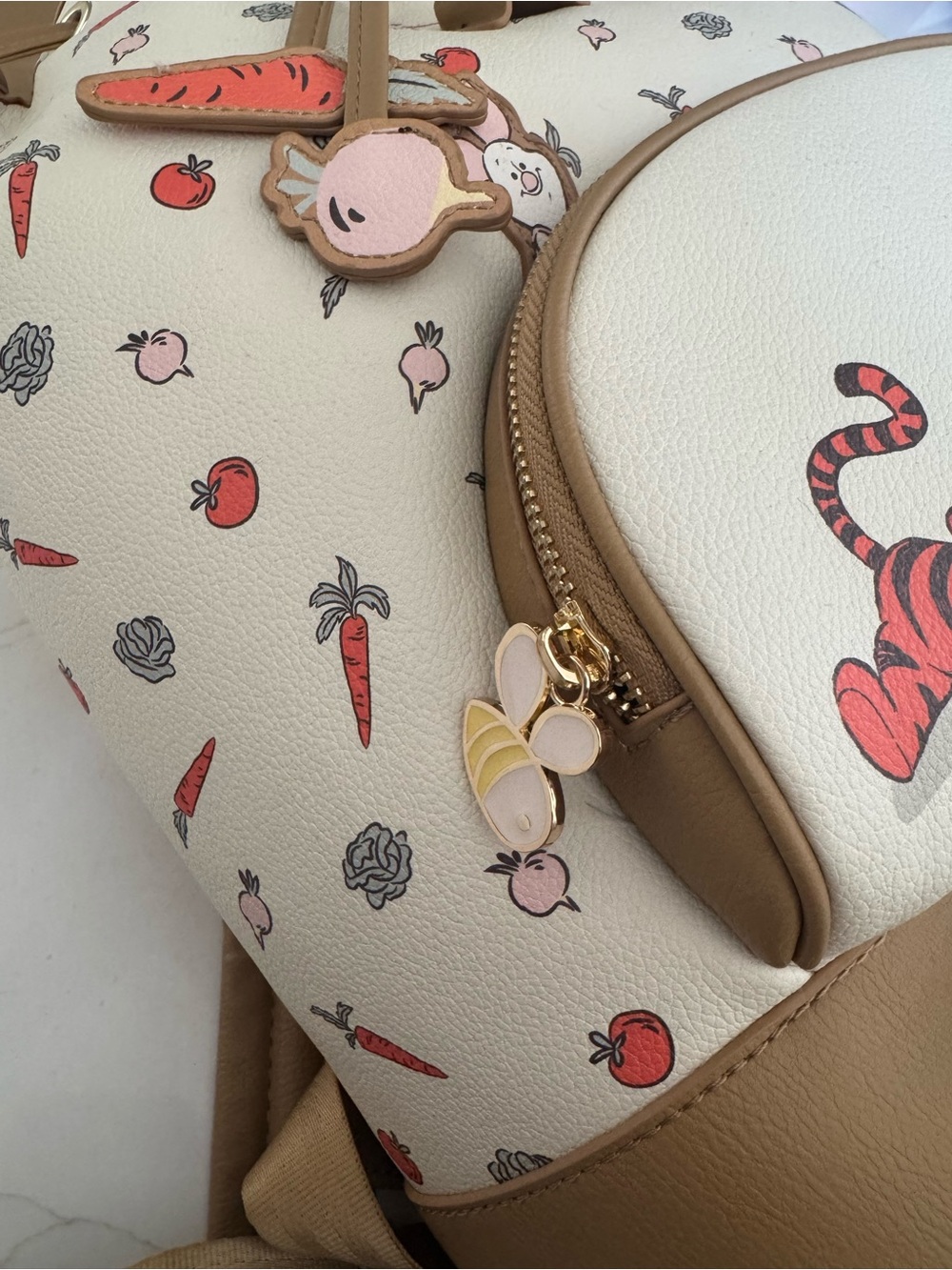 NWT Disney BoxedLunch Winnie The Pooh Veggies Allover Print Mini Backpack - Picture 10 of 13